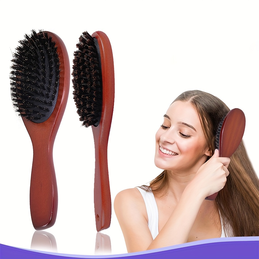 1pc/ Dark brown hair comb, wooden comb, professional hairdressing comb, dry and wet dual-purpose, suitable for all hairstyles