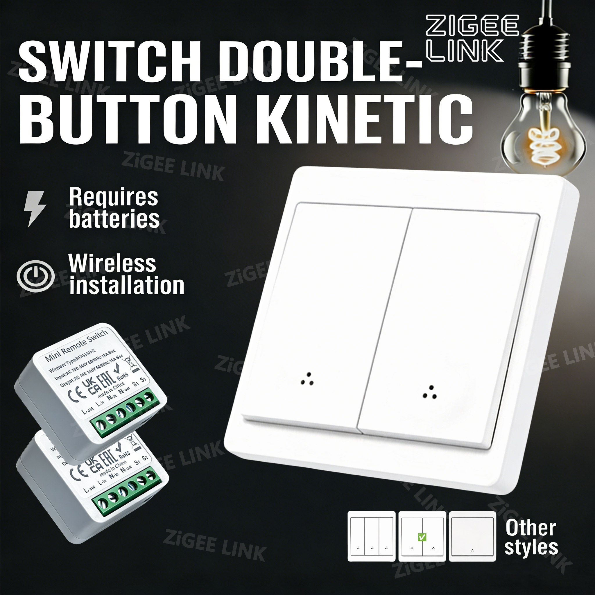 433MHz Smart Wireless Light Switch Relay Receiver Remote Control 1/2/3 Gang Wall Panel Interruptor for LED Lamp Home Lighting lightify