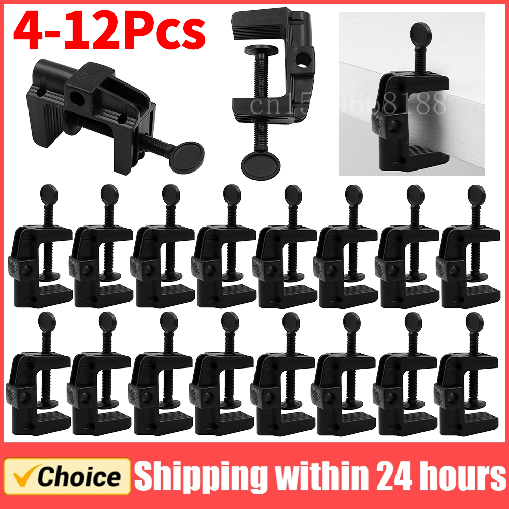4-12Pcs Cantilever Bracket Clamp Non-Slip Universal Bracket Clamp C Shape Table Mount Clamp for Microphone Desk Lamp Ringlight