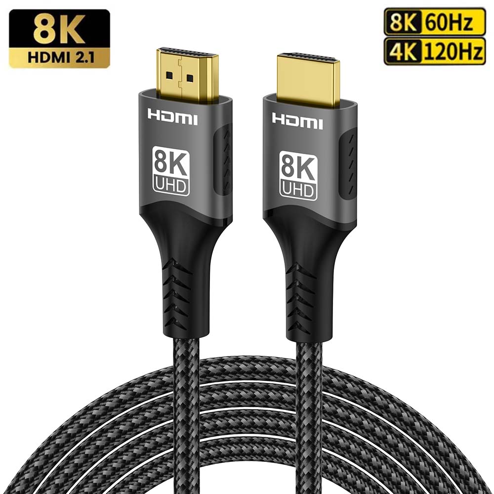 HDMI 2.1 Cable 8K@60HZ 4K@120HZ Ultra high speed 48GBPS hdmi Cord for TV Blu-ray Projector Laptop Xbox RTX 3080 HDR