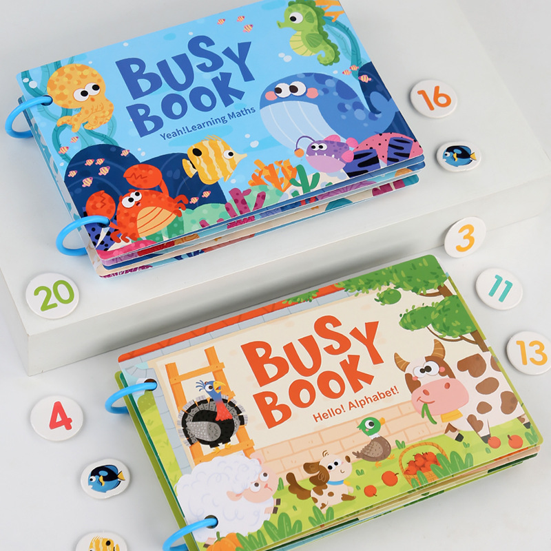 Montessori Busy Book for Toddlers 1-3 Year Old, Preschool Learning Activities with Animal Fruit Recognition, Quiet Book