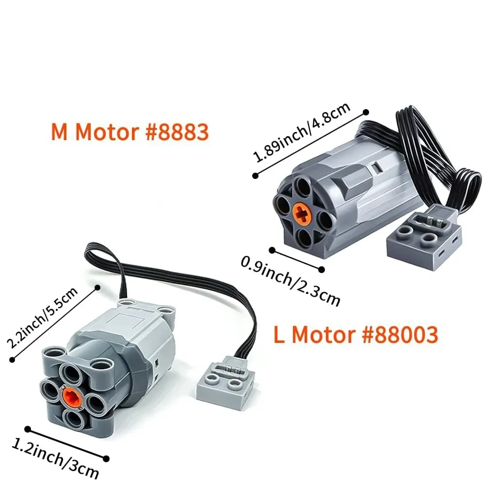Motor M/L Set Or L Motor High-Tech Pieces, Power Functions, Infrared Remote Control, Battery Box, Extension, DIY Toy