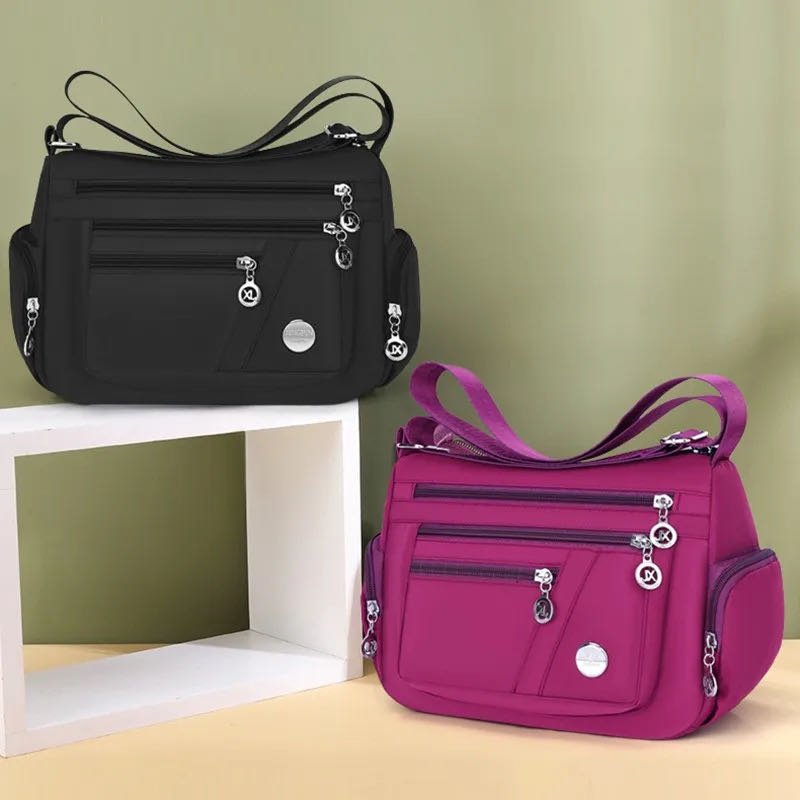 High Quality Casual Style Dumpling Bag Nylon Large Capacity Crossbody Bag Solid Color Underarm Bags Lady