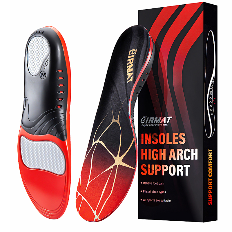 1 Pair Premium Insoles for Feet PU Gel Shock Absorption Breathable Comfortable Lightweight Sweat Absorbing Shoes Pads