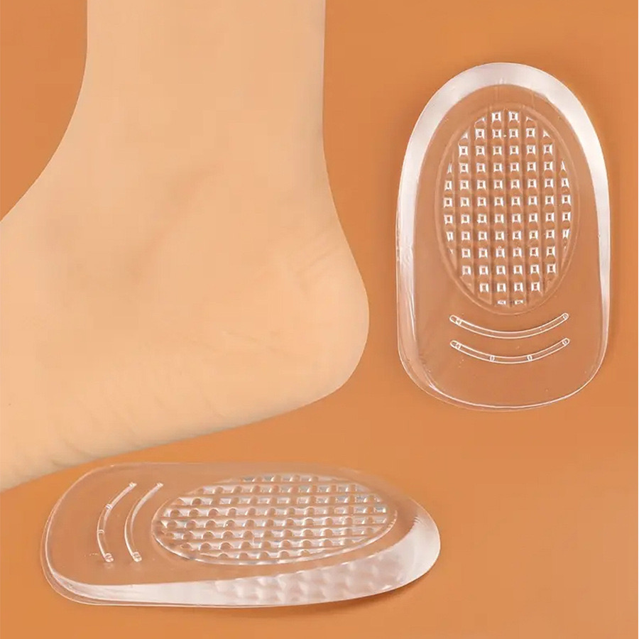 2 Pairs GEL Heel Pad, Thickened Shock Absorption, Anti Abrasion, With Backing, Men WomenSports Half Size Pads, Foot Care Pad