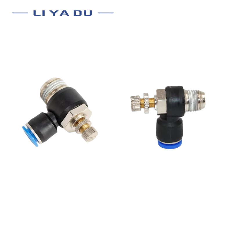 SL Model Quick Connections Pneumatic couplings Throttle Valve 1/8" 1/4" 3/8" 1/2" M5 4 6 8 10 12mm Hose Tube adjustable