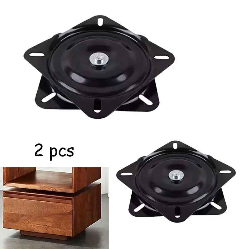 2pcs Heavy Stool Swivel Plate Chair Swivel Base with Solid Ring of Ball Bearings Capacity Replacement Swivel Seat Parts Hardware