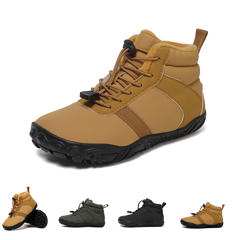 2026 New Kids Barefoot Snow Boots Wide Toe Winter Warm Fur Lined Shoes for Boys Girls Cold Weather Outdoor Sneakers