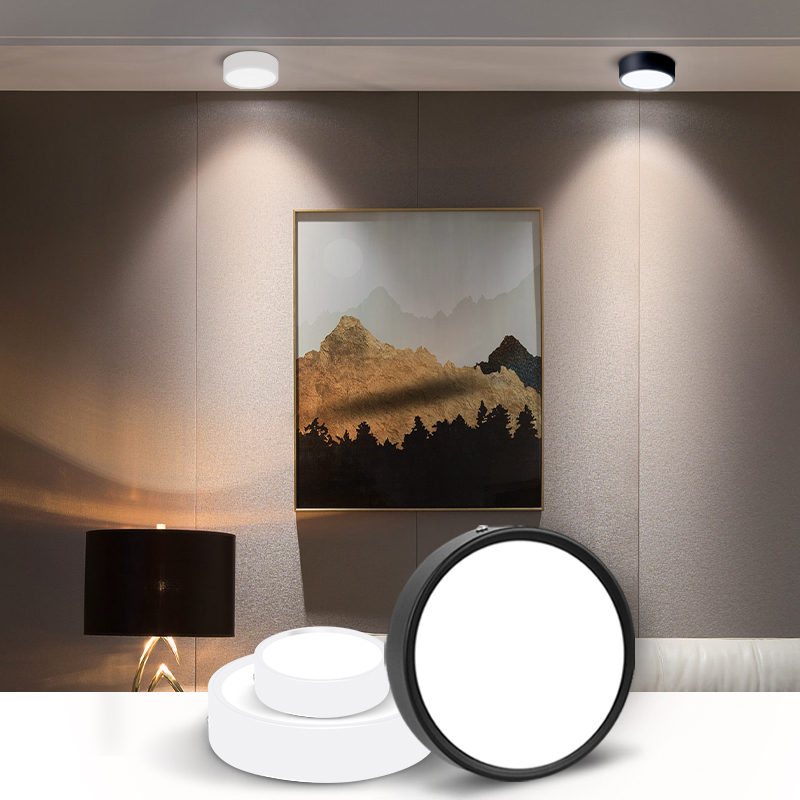 LED Downlight 220V Spot Three Colors Dimming Modern Home Decoration Surface mounted LED Ceiling Spotlights Cold Warm White Light