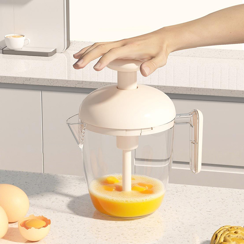 1Pcs Semi-Automatic Egg Whisk Milk Frother Handheld Egg Mixer Manual Press-type To Beat Egg Whites Baking Tool Outdoor Tableware