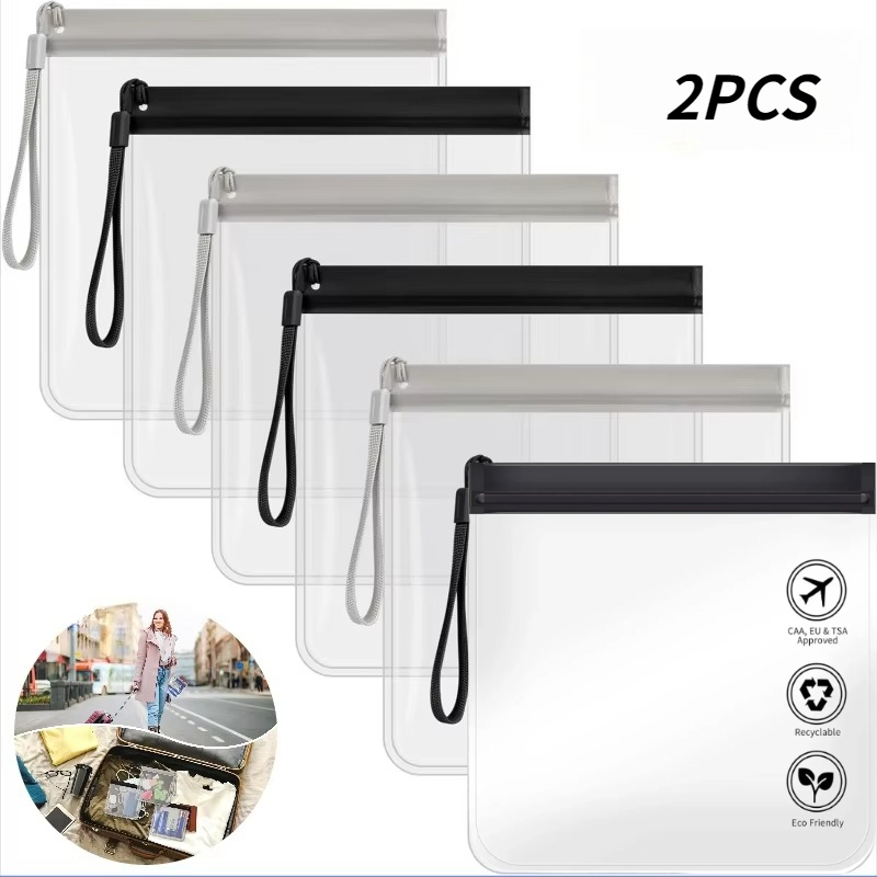 2pcs Transparent travel cosmetics leakproof storage bag EVA waterproof reusable packaging bag environmental stationery bag
