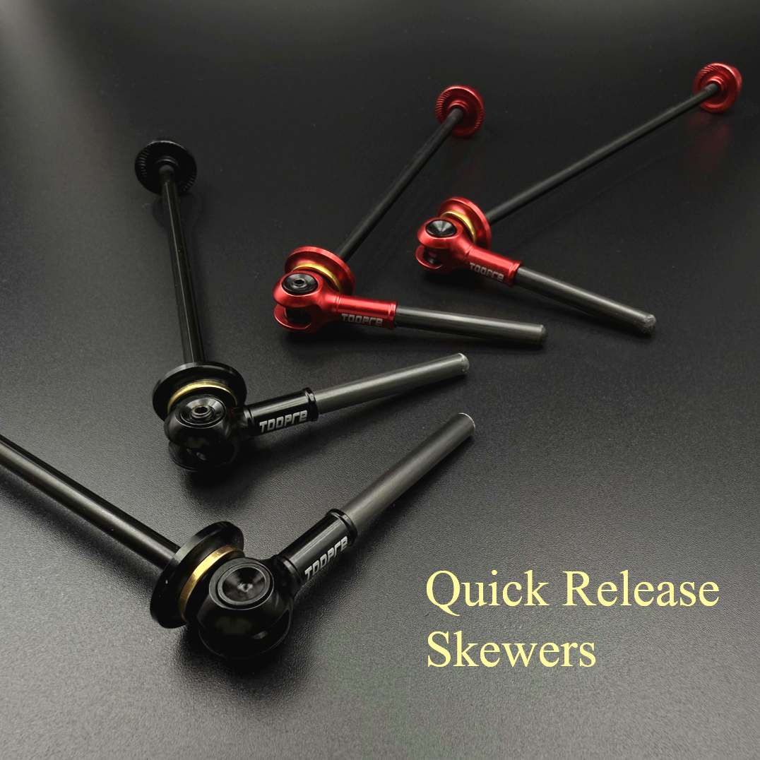 1 Pair Ultralight Bicycle Ti Quick Release Skewers, Carbon Fiber & AL Alloy, for MTB/Road/Folding Bike Front & Rear Wheel Hubs
