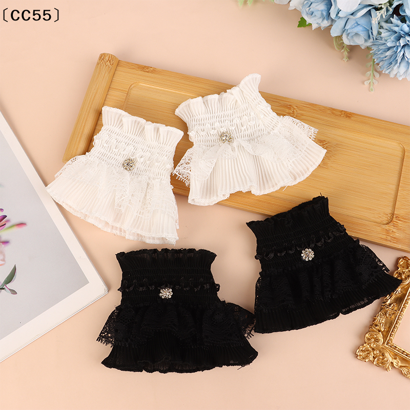 1Pair Nail Photo Glove Nail Art Lace Fake Pleated Cuff Manicure Photography Props Fake Sleeves Beautiful Gentle Fake Cuffs〔CC55〕