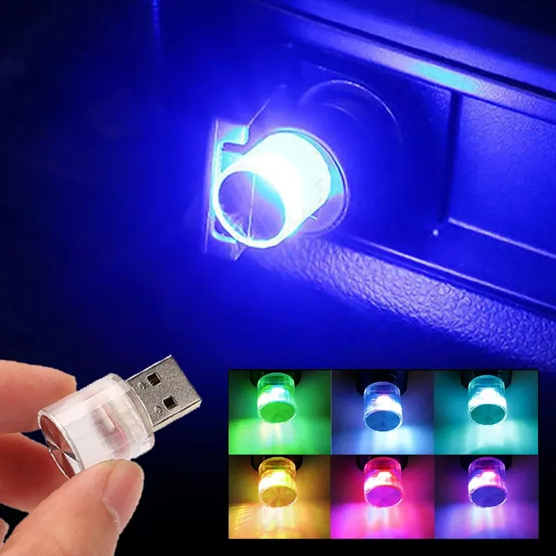 1x Night Light LED Interior Lights USB Mini Interior Ambient Lighting Decorative Lamp Indoor Lighting RGB for Bedroom Car Office