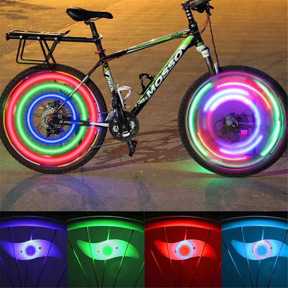 3pcs/set Mountain Biking Road Vehicle Wind Fire Wheel Color Spoke Light Rim Light Tire Wheel Light Night Riding Equipment
