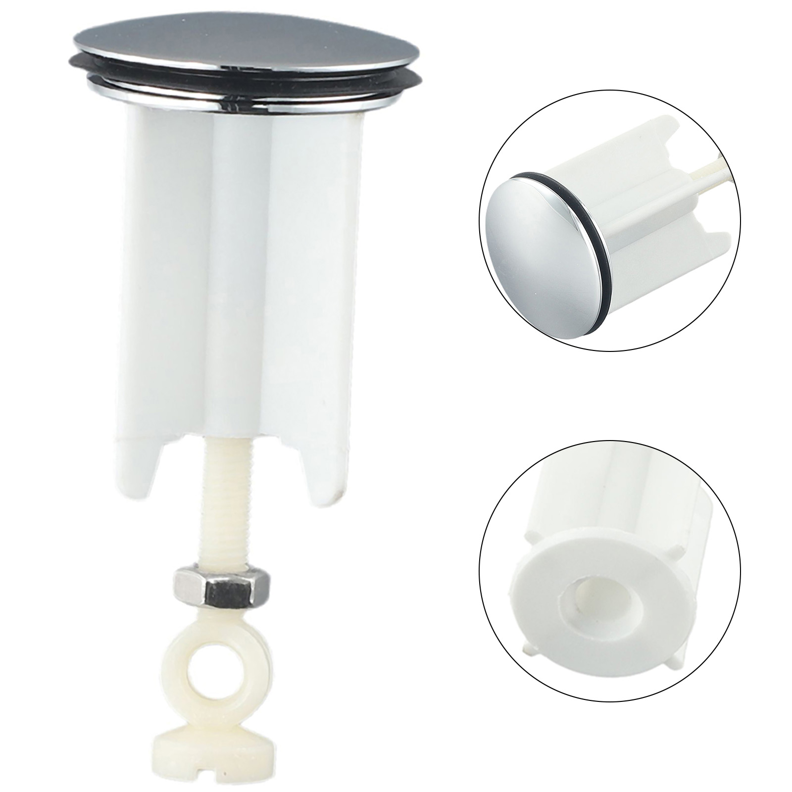 High Quality Brand New Wash Basin Plug Sink Plug White Pop-Up Plug Portable Replacement Spare Parts Stopper 40mm