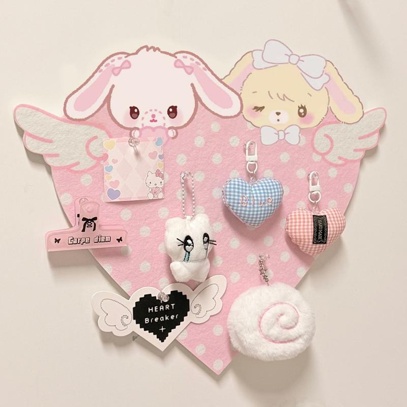 1Pc Cute Cartoon Bunny Felt Decoration Cork Board Wall Photo Message Board Wall Punch-free No Damage The Wall Room Decoration