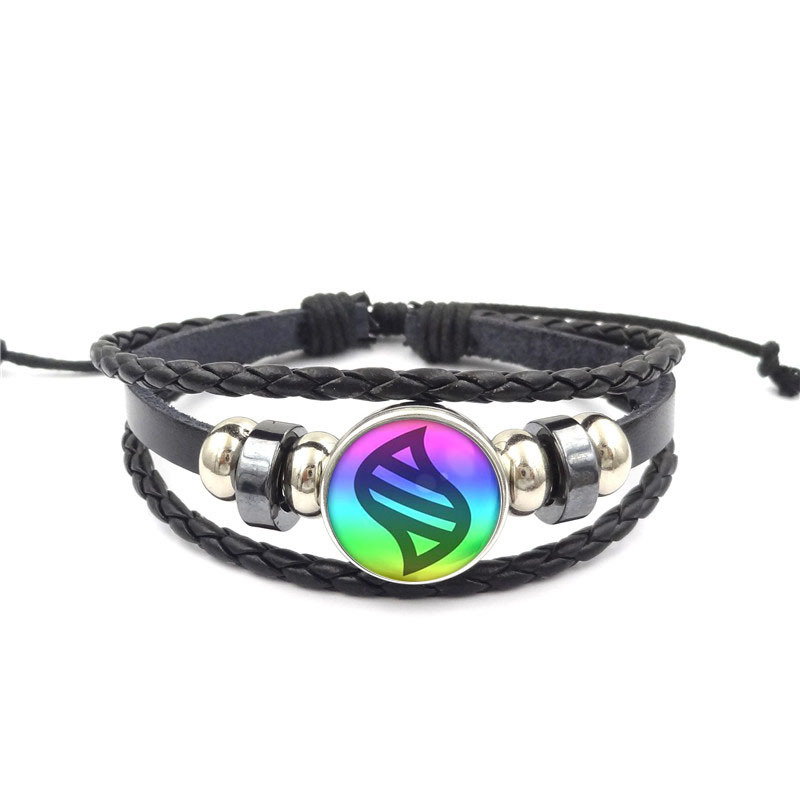 Anime Mega Stone Poke Snap Weave Leather Bracelet Glass Cabochon Adjustable Bangle Jewelry for Women Kids
