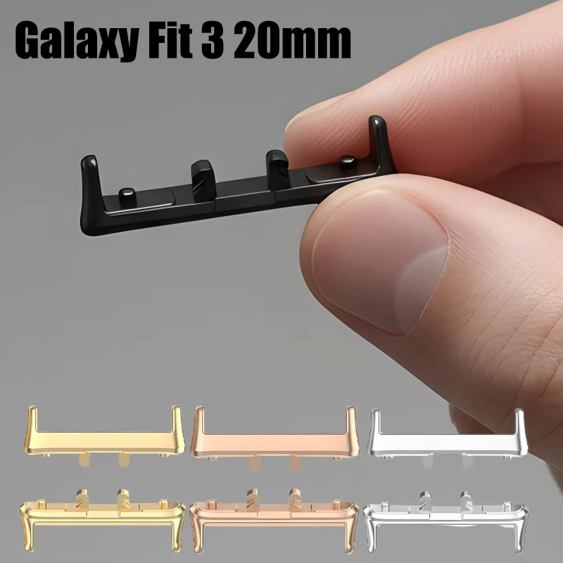 2Pcs Stainless Steel Connector for Fit 3 smartwatch Watchband Adapter Fit3 20mm Band Width Accessories