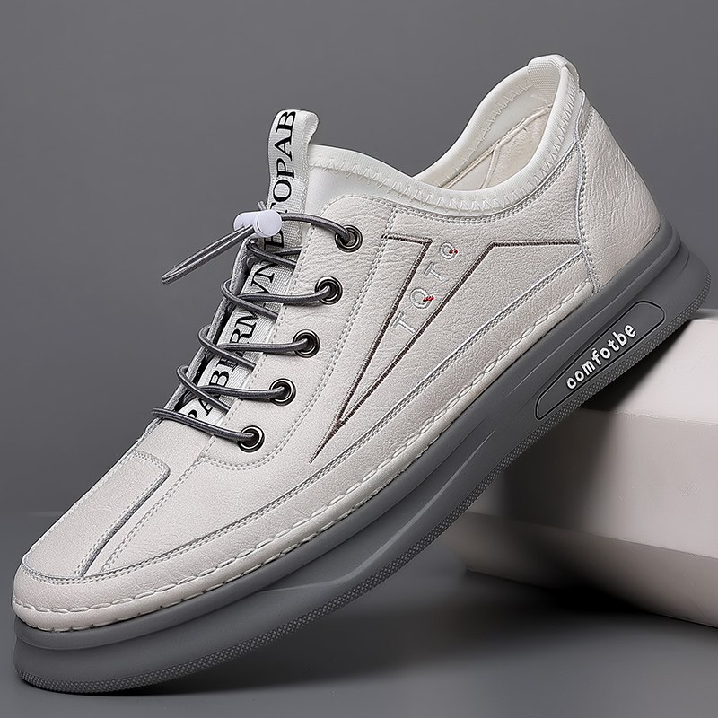 Classic 2026 Brand Original High Quality Men's Shallow Mouth Leather Casual Walking Shoes Outdoor Indoor Two Wear Shoes