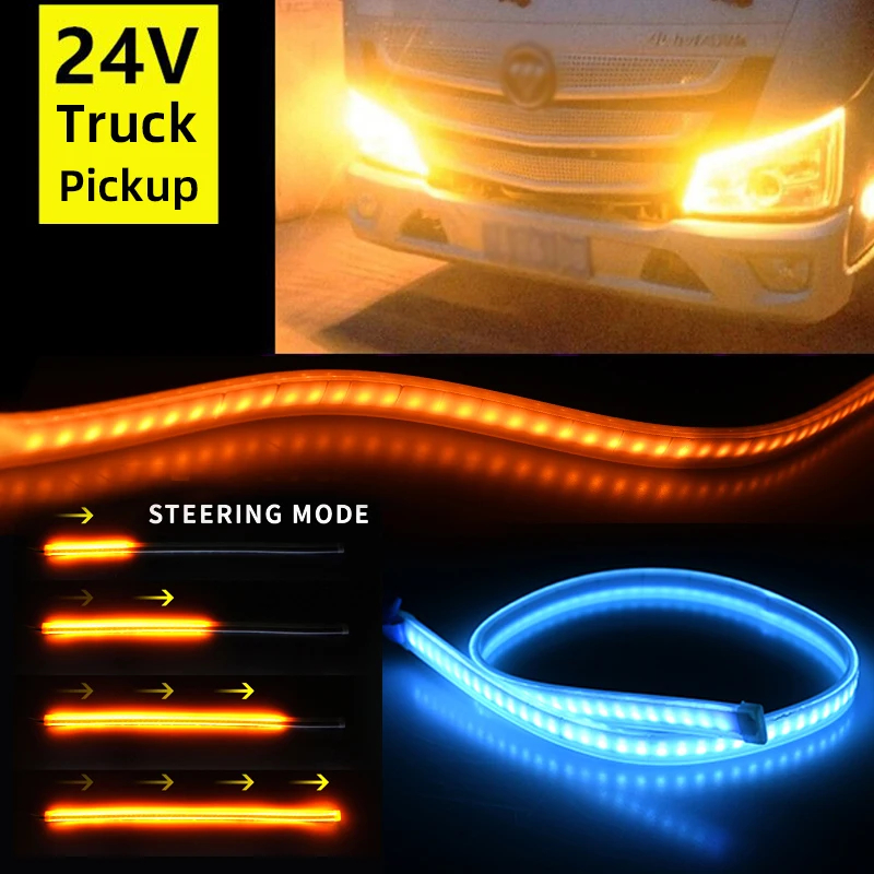 24V LED Turn Signal Lamp Daytime Running Lights For 24V Truck Headlight Tail Light Waterproof DRL High Brightness Warning Lights