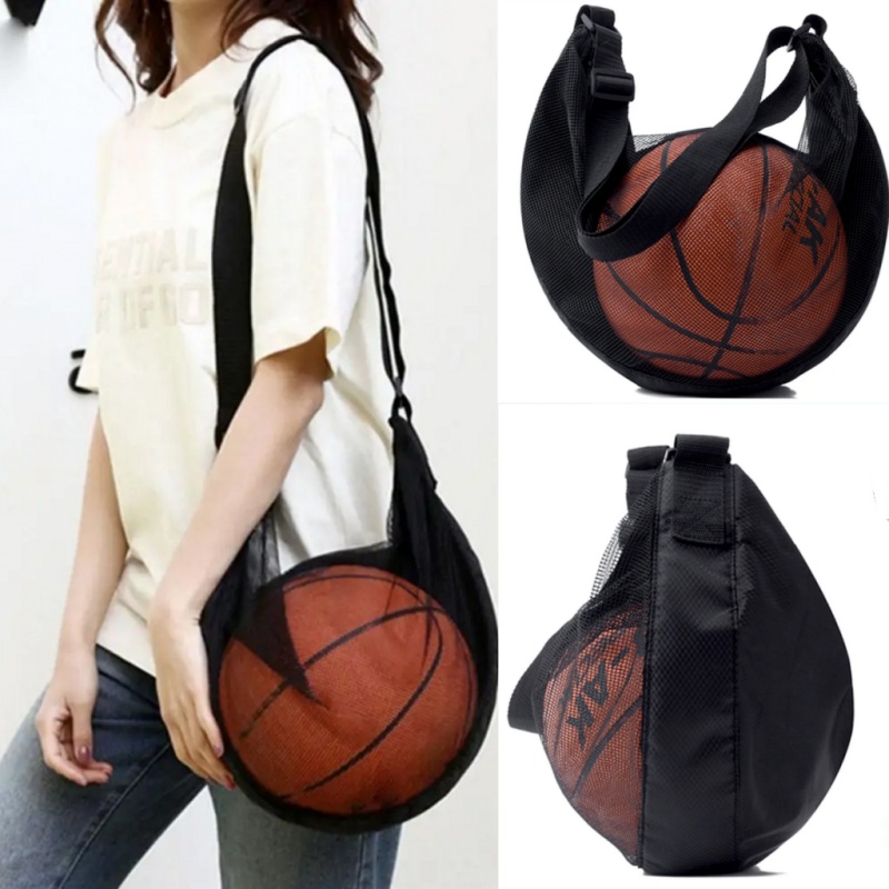 Football Soccer Volleyball Basketball Shoulder Bag Storage Bags Lightweight Portable Mesh Bag Sports Travel Gym Net Pocket Bag