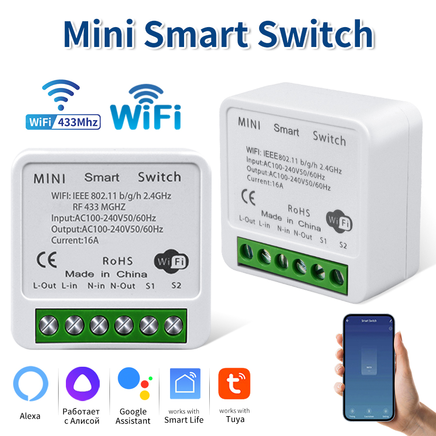 Tuya WiFi smart switch -Timer &Countdown switch braeck Supports Smart Life APP Works with Alexa Home Voice Control