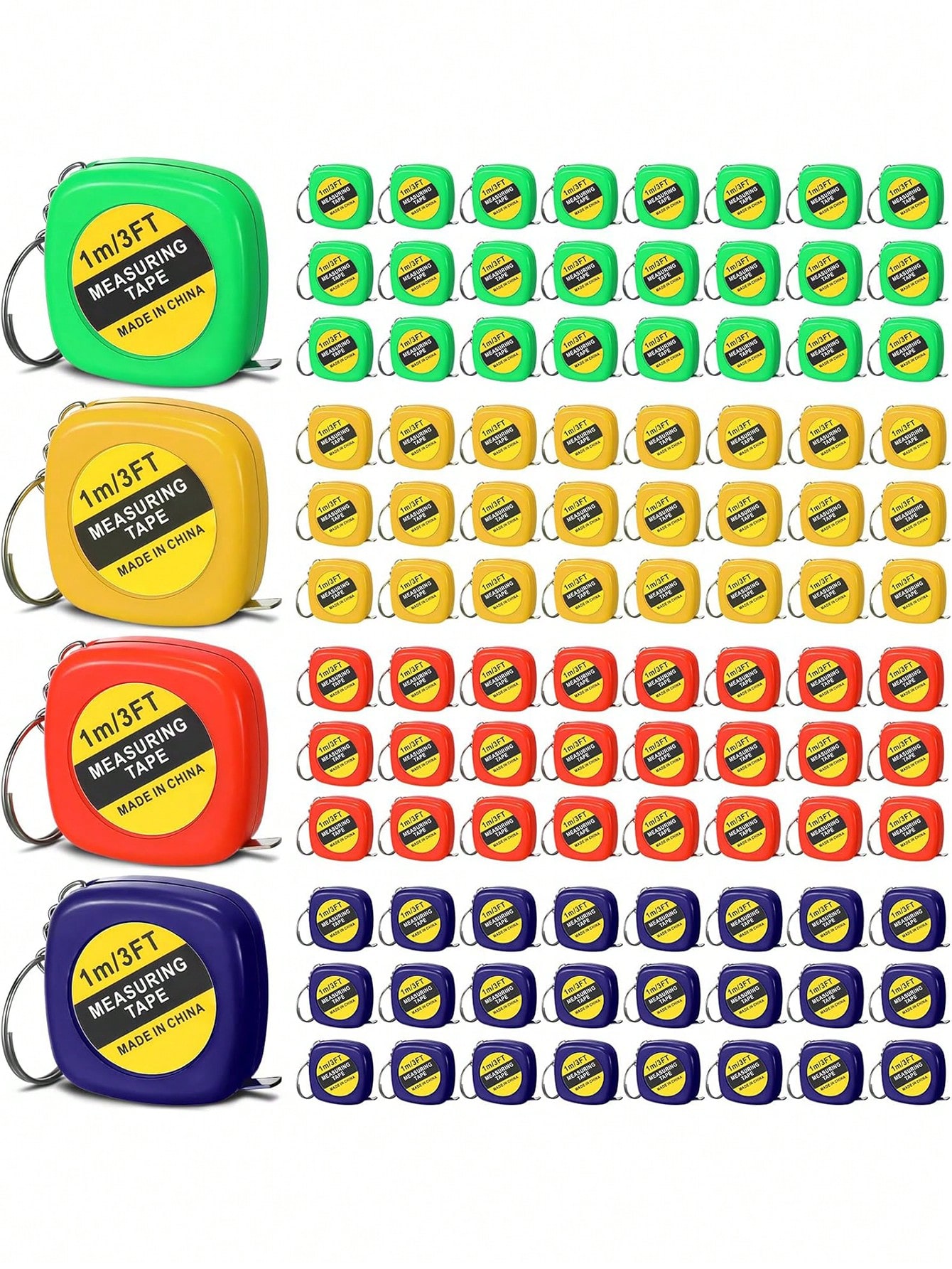 4/8/12 Pcs keychain Tape Measure Mini Measuring Tape Functional Pocket Tape Measure Retractable Metric Inch Construction Party F