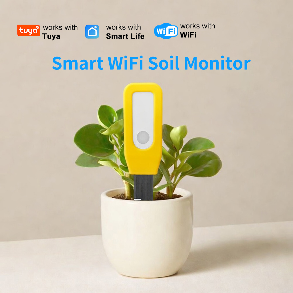 WiFi Soil Monitor Tuya Smart Temperature and Humidity Sensor Smart Life Real-time Monitoring Garden Automation Low Battery Alert