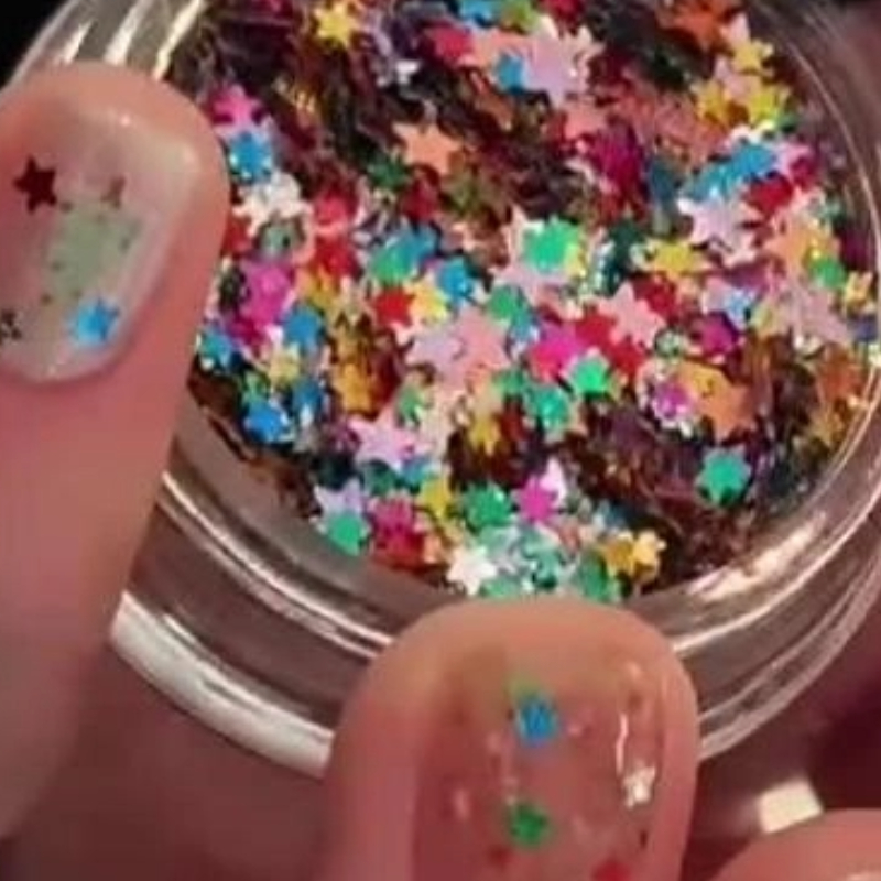 1Jar Mini Sparkling Star Nail Glitter Sparkling Pentagram Nail Decoration Nail Salon Design Cute Accessories DIY Nail Art Design pen gpt