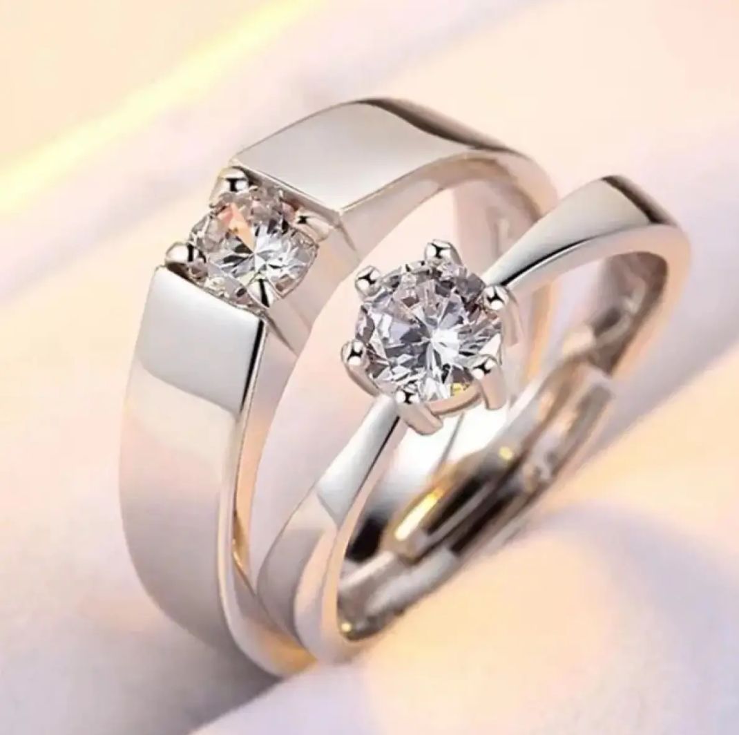 Stainless steel Crystal Couple Rings For Gifts