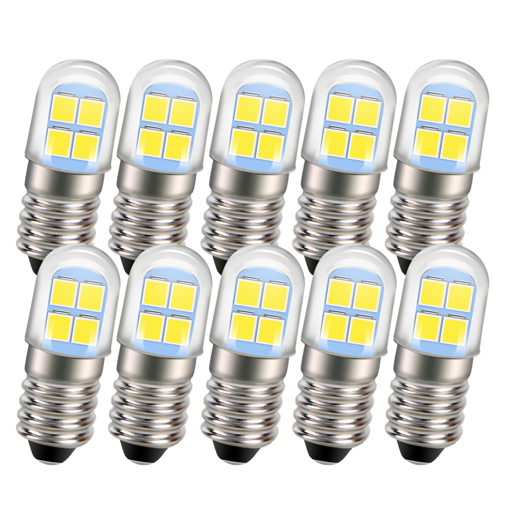 10PC E10 LED Bulb 1W 4-6V Outdoor Light Old Fashioned Flashlight For Mini Screw Base Flashlight Camping Lantern Vintage