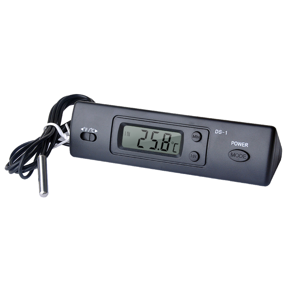 Thermometer Electronic Digital Car Thermometer Indoor Outdoor Multi-Function Thermometer Time Temperature Display with Probe