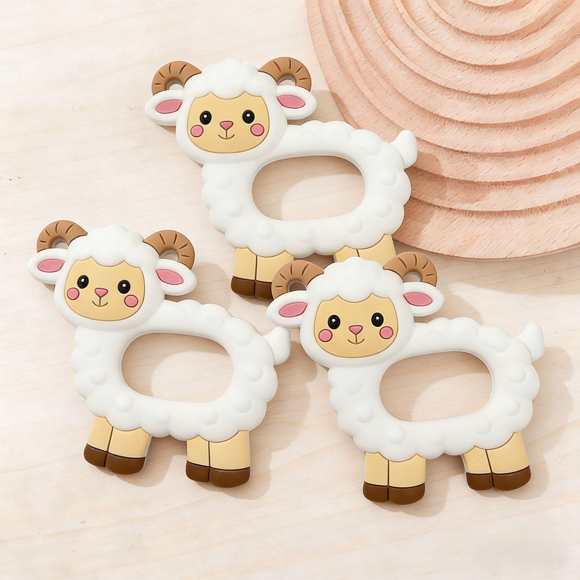 1pcs Silicone Teether New Pacifier Chain Making Cartoon Animal Sheep BPA Free Rodent Teeth Necklace Food Grade Baby Chew Toy