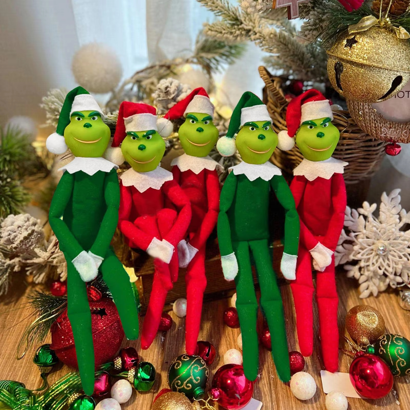Christmas Elf Doll Anime Plush Toy Figures Stocking Stuffer Shelf Accessories Xmas Decoration Craft Ornament for Girl Boy