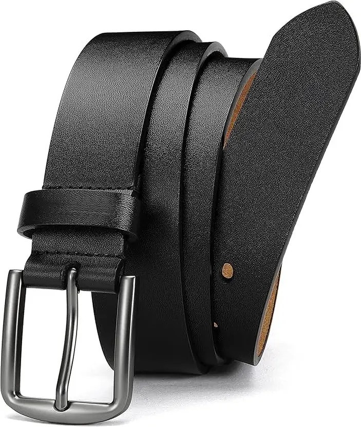 "MOUNTAIN LEATHER" MEN BLACK GENUINE LEATHER BELT