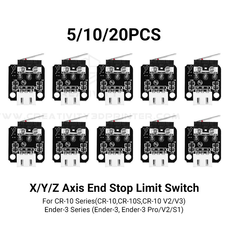 5/10/20PCS X/Y/Z Axis End Stop Limit Switch 3Pin N/O N/C Control Easy To Use Micro Switch For CR10/Ender 3 Series 3D Printer Par
