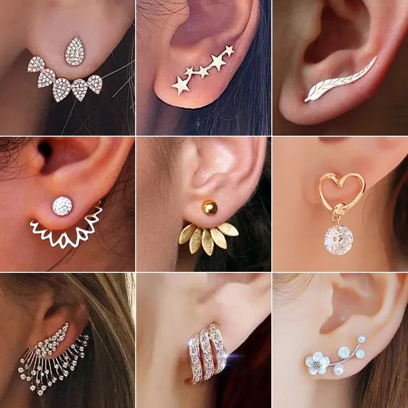 2023 New Crystal Flower Drop Earrings for Women Fashion Jewelry Rhinestones Earrings for Party Best Friend