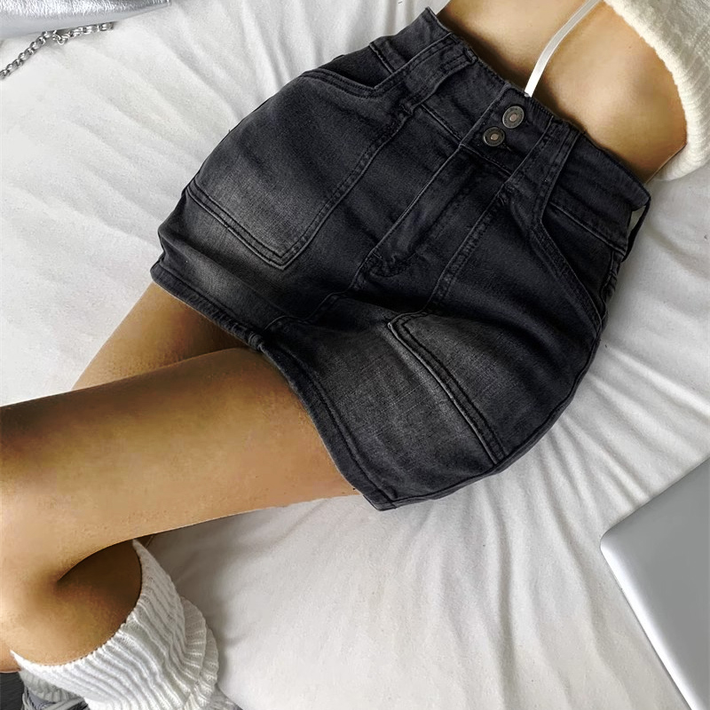 2024 Female American High Waist Fashion Gothic Mini Skirts Girls Aesthetic Short Dress Women Blue Black A Line Slit Denim Skirts