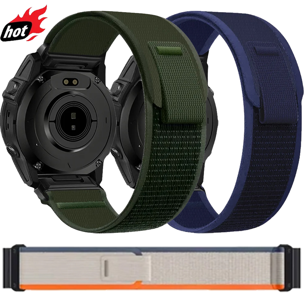 QuickFit 26mm 22mm 20mm Nylon Trail Strap For Garmin Fenix 8 43/47/51mm Comfortable Wristband For Garmin Quatix 8 47mm 51mm Belt