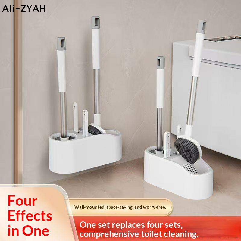 【A1】4 In 1 Toilet Brush Multifunction Brush For Bathroom Cleaning 360° No Dead Angle Cleaning Set