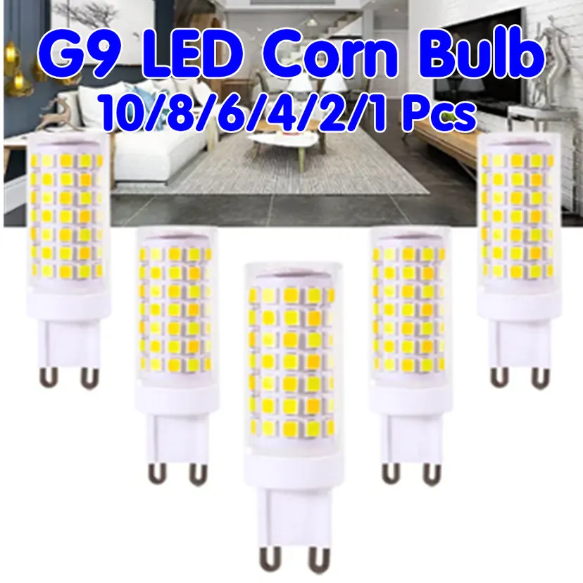 10 Pcs Brightest G9 LED Lamp AC220V 7W Ceramic SMD2835 LED Bulb Warm/Cool White Spotlight replace Halogen light wholesale