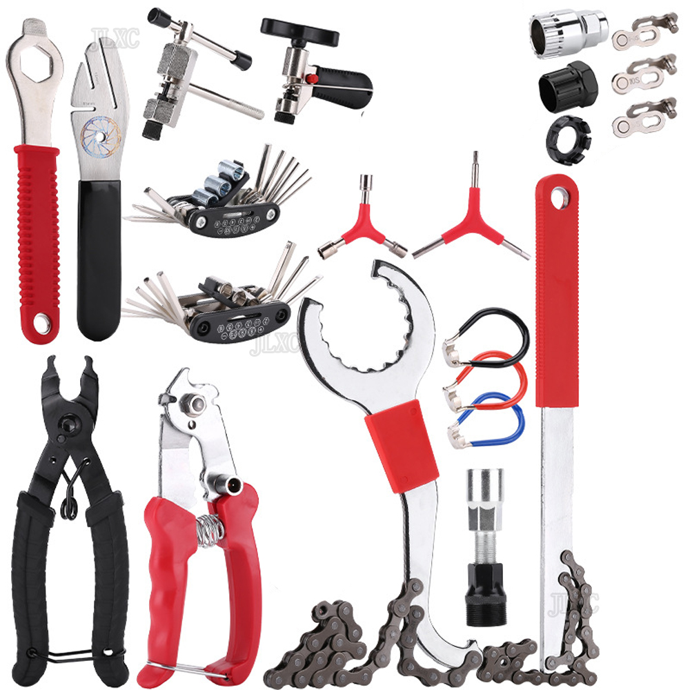 Bicycle Repair Tool Kits Chain Breaker Crank Puller hexagonal wrench spoke wrench bracket disc bike Removal Repair tool