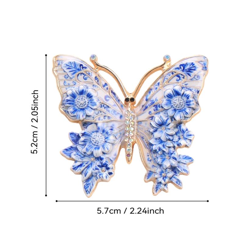 NEW 1Pcs Colorful Beautiful Insects Brooch Vintage Big Flower Butterfly Brooches For Women's Clothes Pins