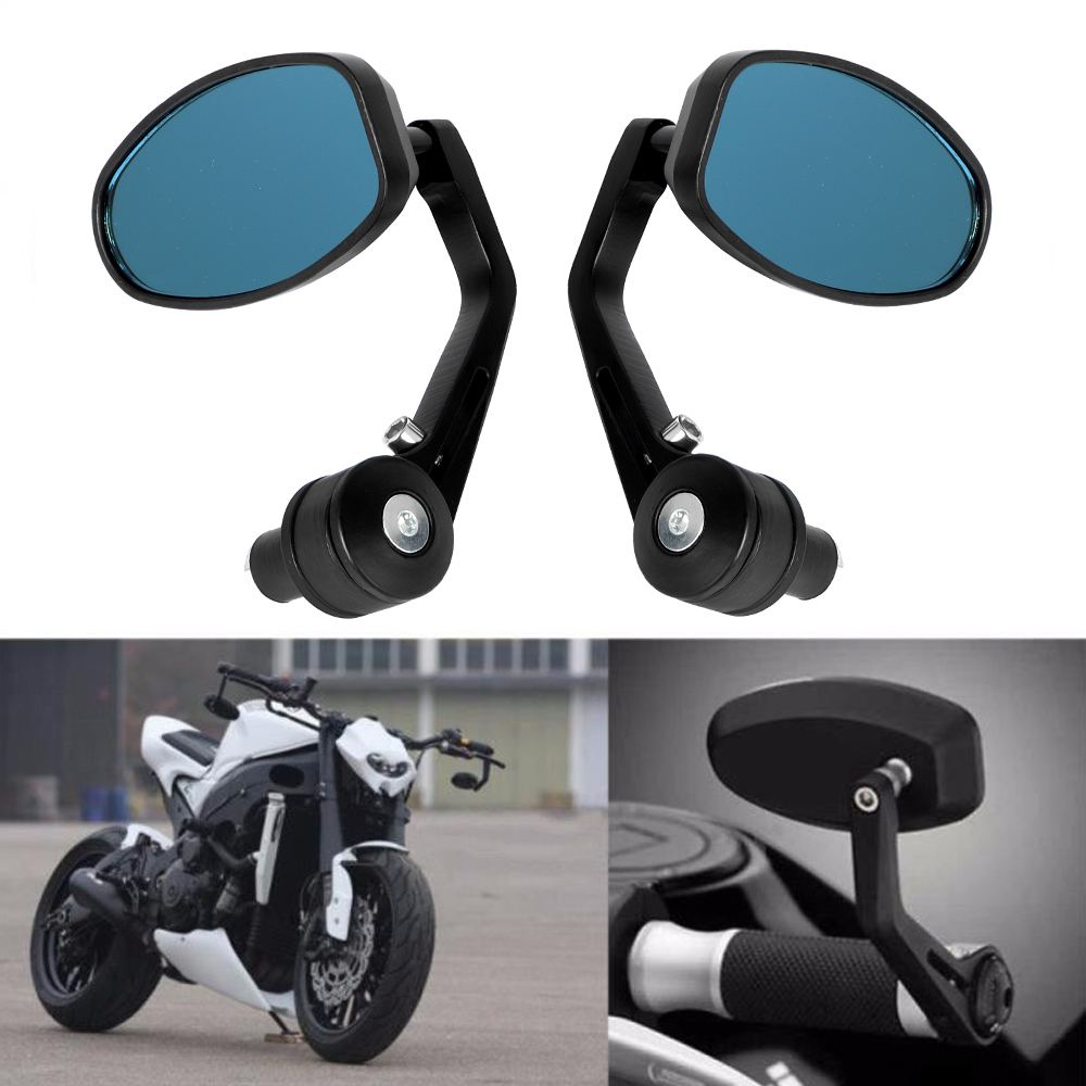 2 Pcs Motorcycle Bike Cruiser Chopper ATV Aluminum 7/8Inch 22mm Bar End Side Rear View Mirror Parts Accessories for