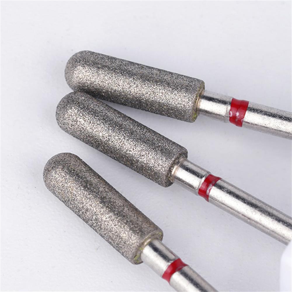 3Pcs Diamond Nail Drill Bits Carbide Conical Micro Cuticle Remover Bit for Under Nail Dead Skin Cleaning Cuticle Remove Nail Art