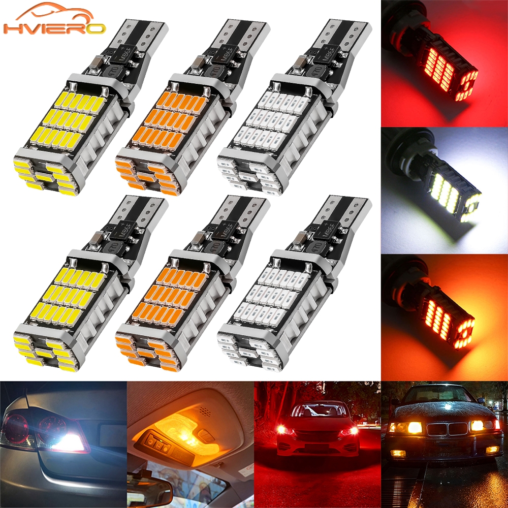 1/2/6PCS Car LED Trunk License Plate Lamp CANBUS T15 W16W 4014 45SMD Bright Tail Reversing Brake Turn Signal Light BackUp Bulb