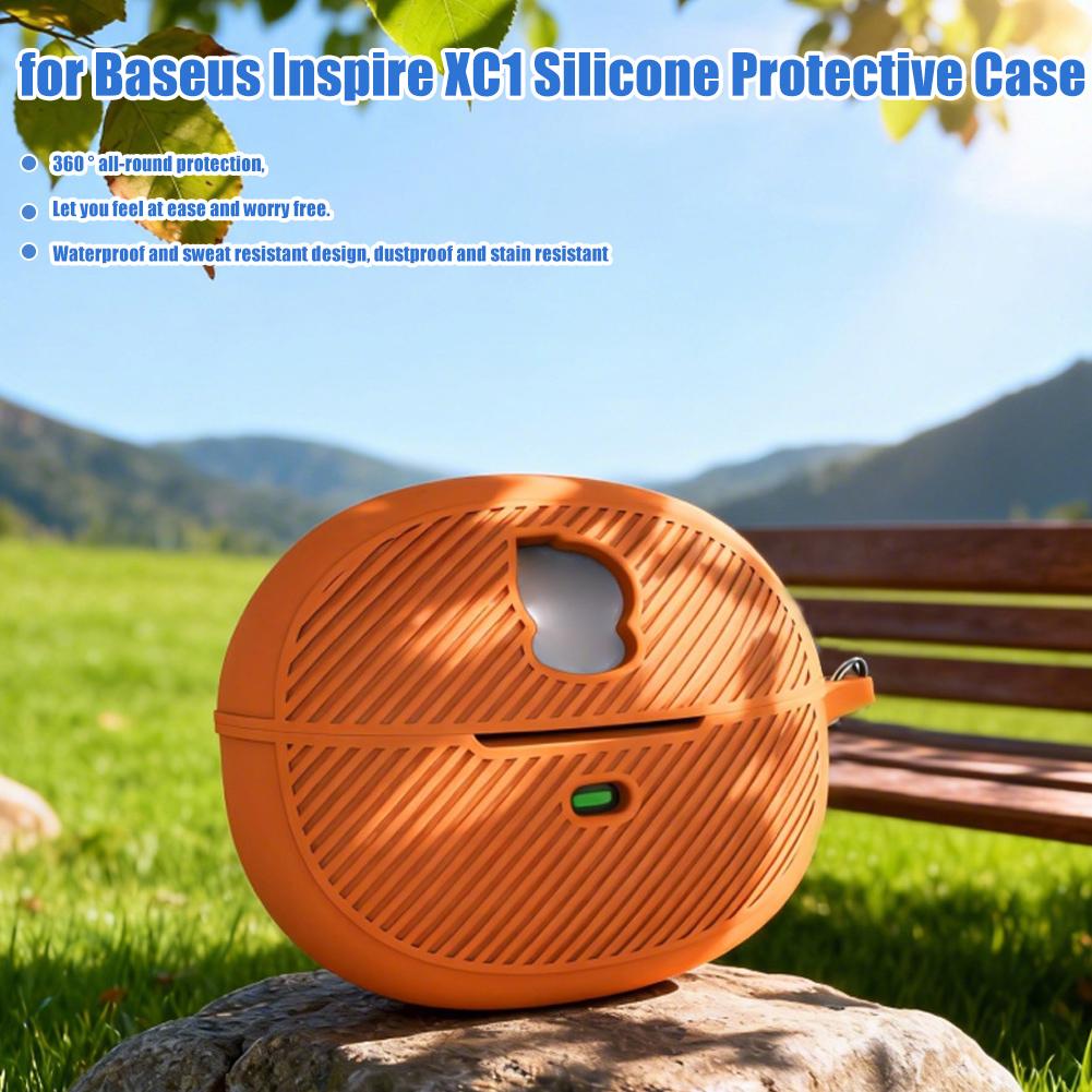 Solid Color Silicone Earphone Protective Case For Baseus Inspire XC1 Soft Silicone Sports Earphone Case Accessories