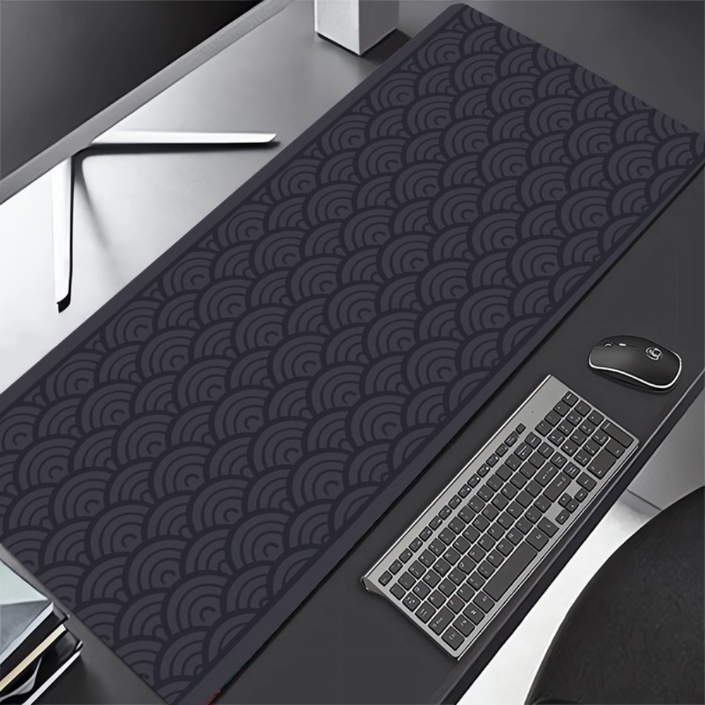 Japanese Seigaiha Wave Large Gaming Mouse Pad XL Minimalist Wave Pattern Desk Mat Extended Mousepad for Zen Home Decor