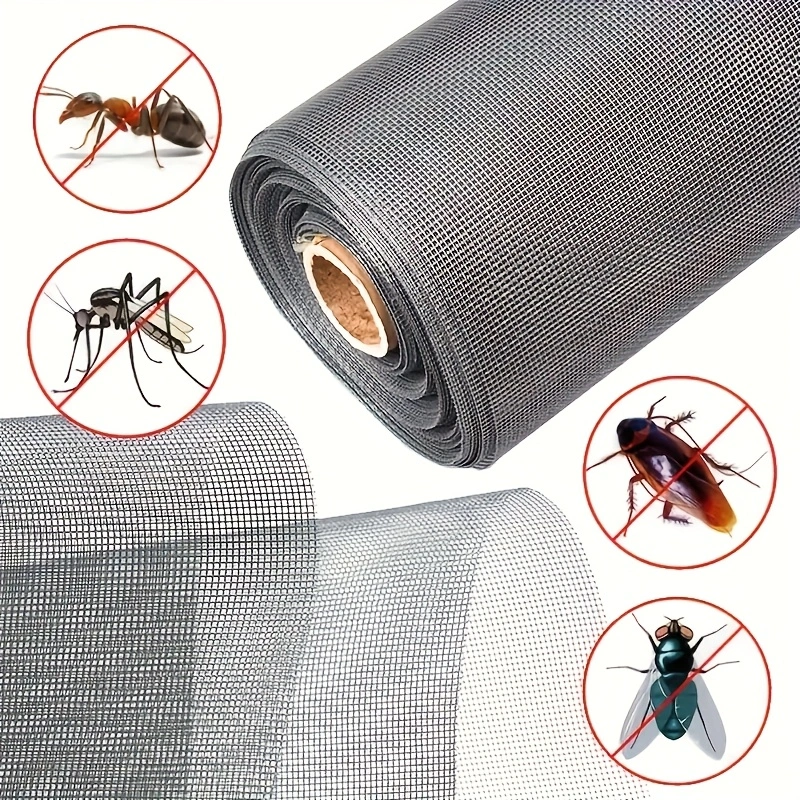 Durable Window Screen Mesh Adjustable Anti-mosquito/Insect Fiberglass Screen Door Mesh DIY Replacement Kit for Patio Porch Door